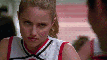 Quinn from Glee giving death stare