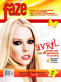 Avril Lavigne on cover of Faze Magazine